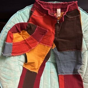 Colorful Patchwork pants 💗& hat